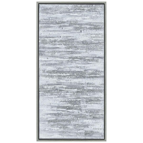 Solid Storage Supplies Silver Frequency Textured Metallic Hand Painted Wall Art SO2573501